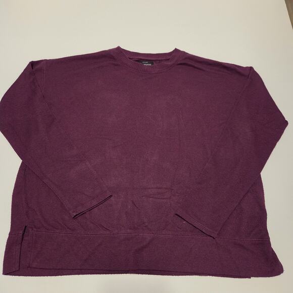 Lucky Brand Women’s Maroon Knit Sweater Size S/P Casual Crew Neck - Picture 3 of 3